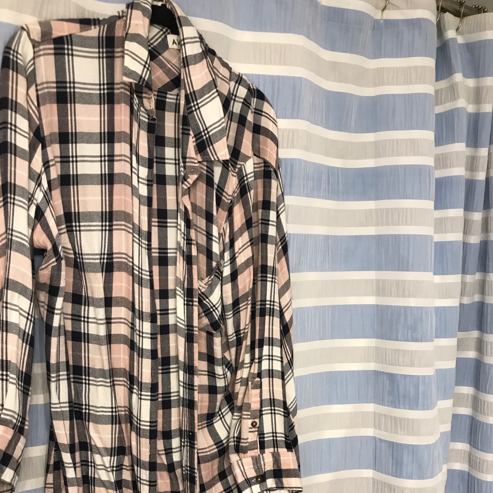 Pink and Navy Flannel
