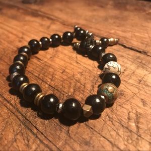 M.Cohen black onyx beaded bracelet