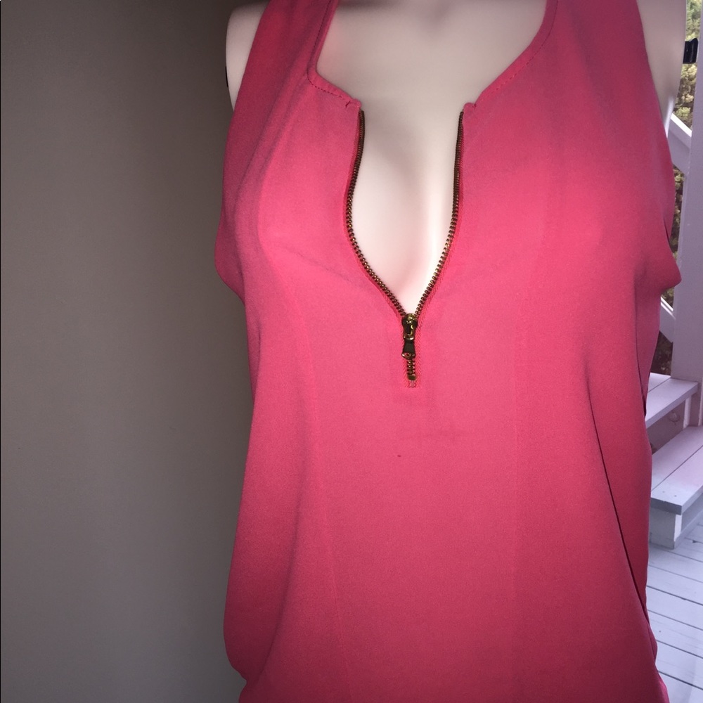 SOLD-Hot pink sleeveless top- Made in Italy