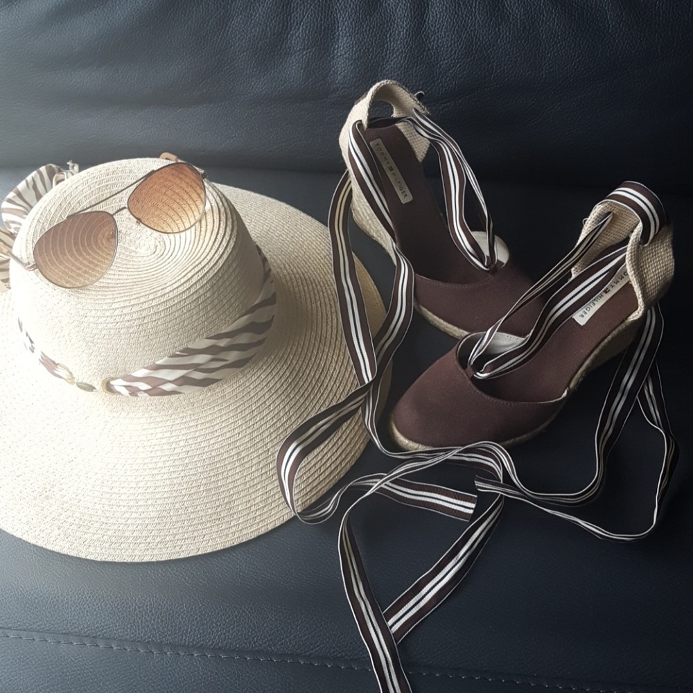 Brown and Cream Espadrilles (3.5" Heel)