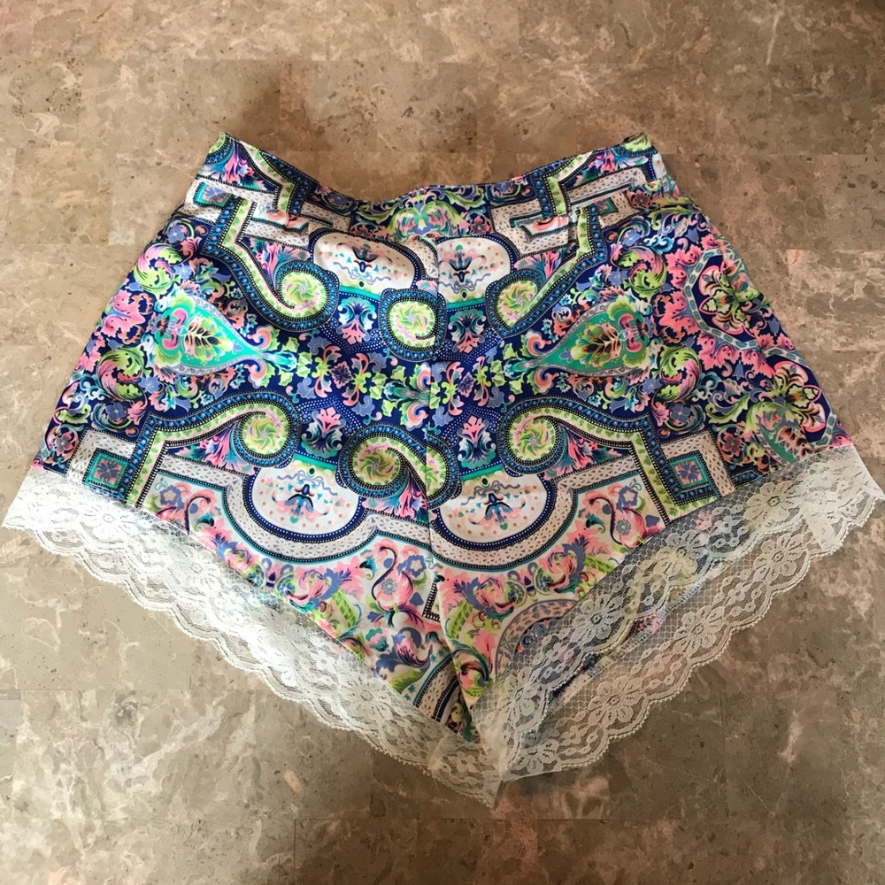 High waisted lace shorts