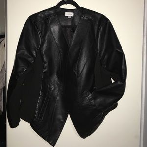 Plus Size Faux Leather Jacket