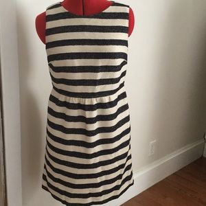 Navy and white sheath dress