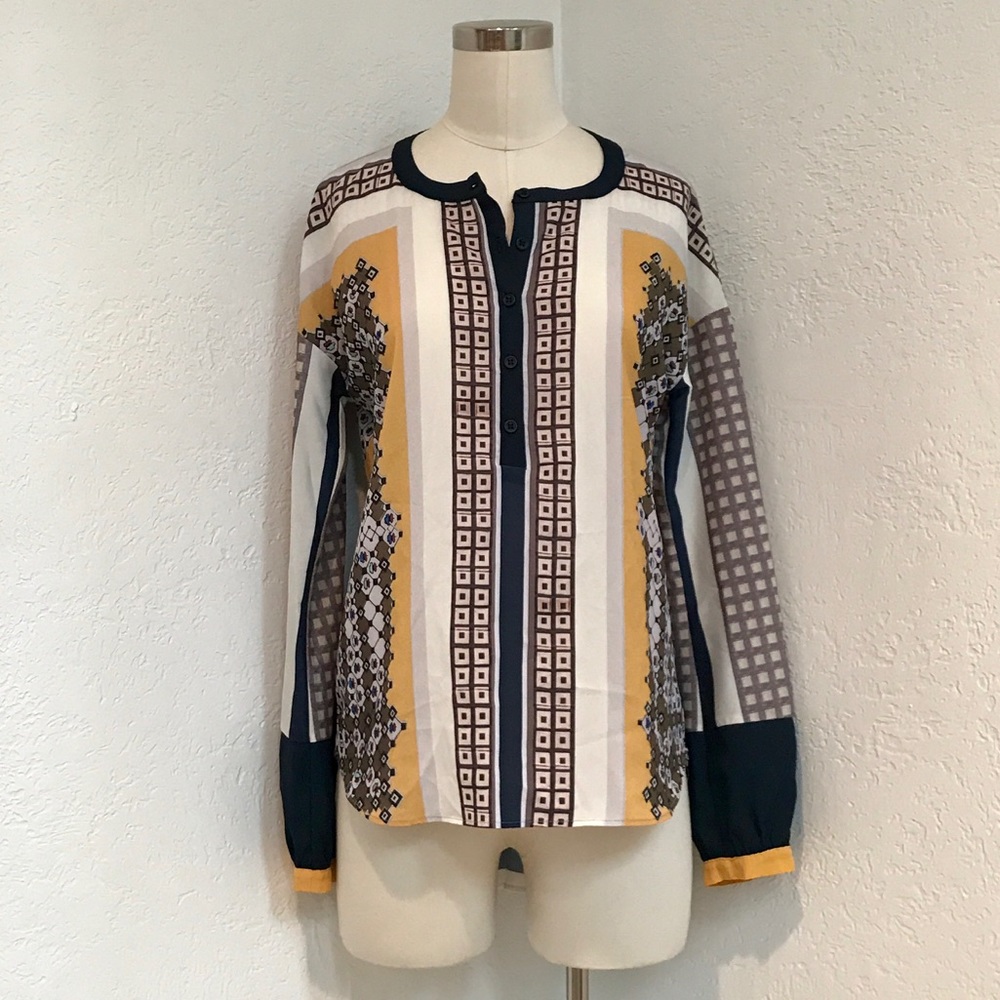 Clover Canyon silk button down high-low top XS