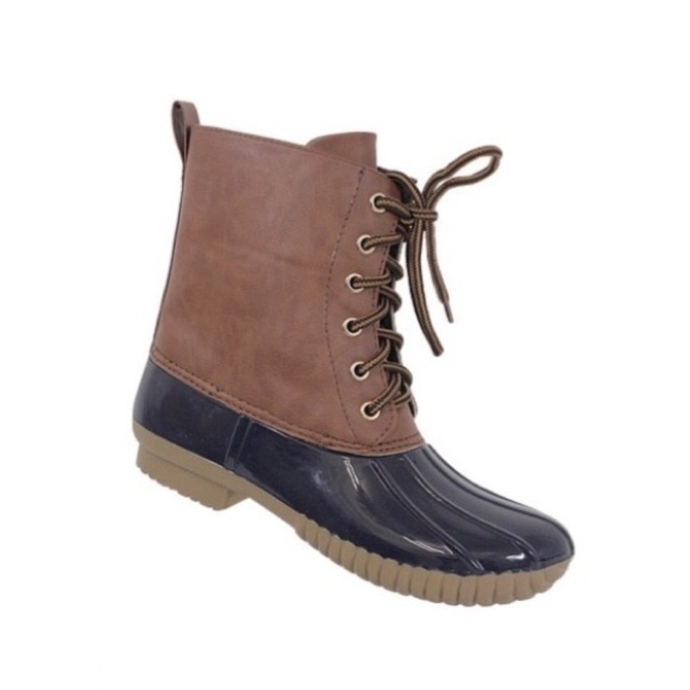 Brown Navy Duck Boots All Sizes 5.5 - 10 - Picture 2 of 2