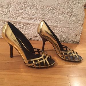 Gold BCBG Maxazria heels