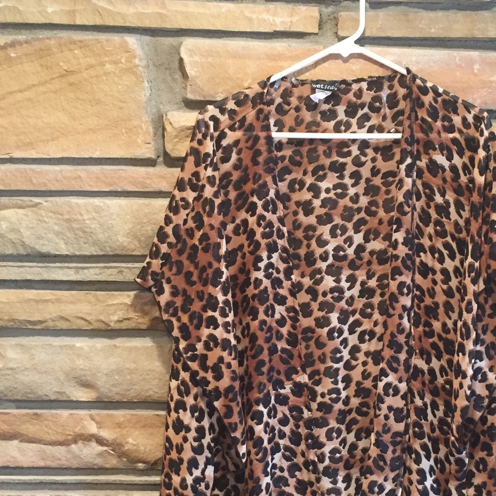 Leopard Print Sheer Kimono