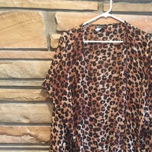 Leopard Print Sheer Kimono
