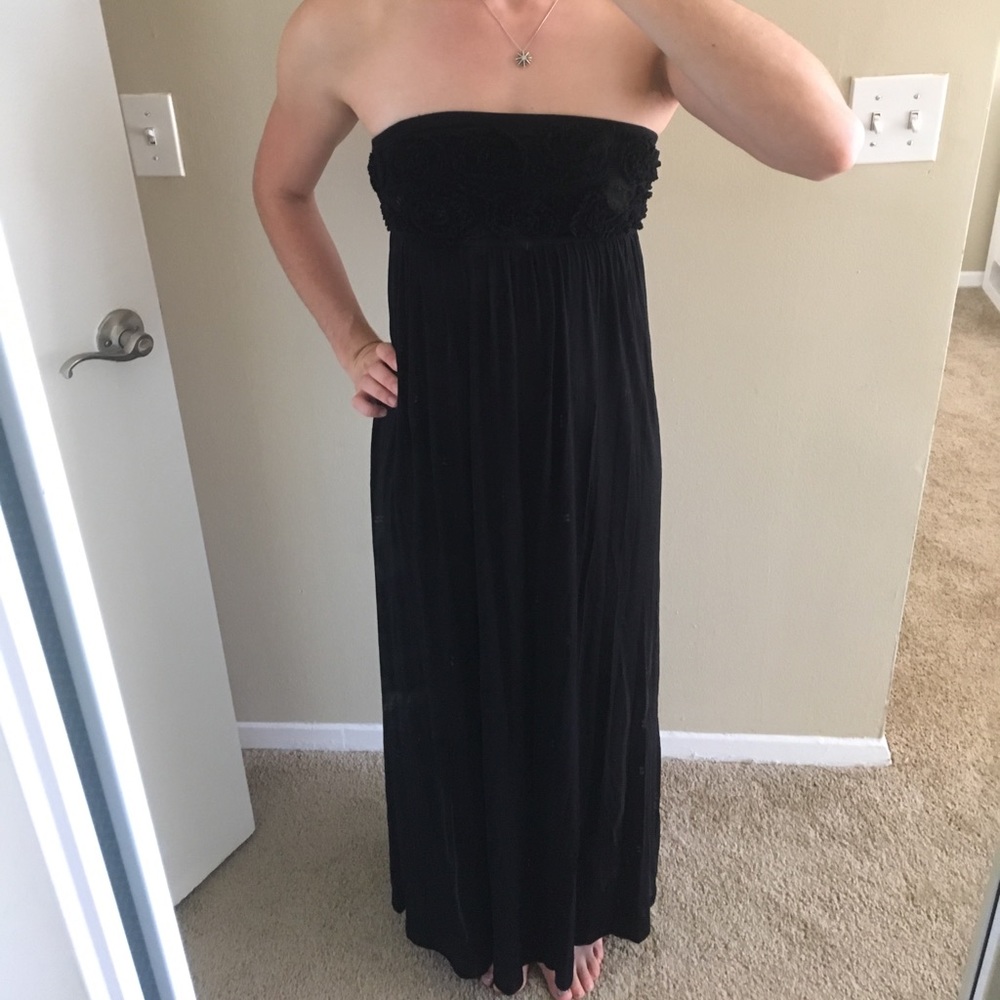 Black Strapless Maxi Dress
