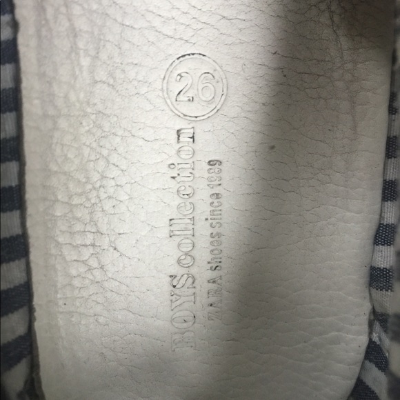 Zara boys blue/white boat shoe with ties - Picture 4 of 4