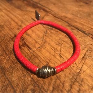 M.Cohen African vinyl and silver charm bracelet