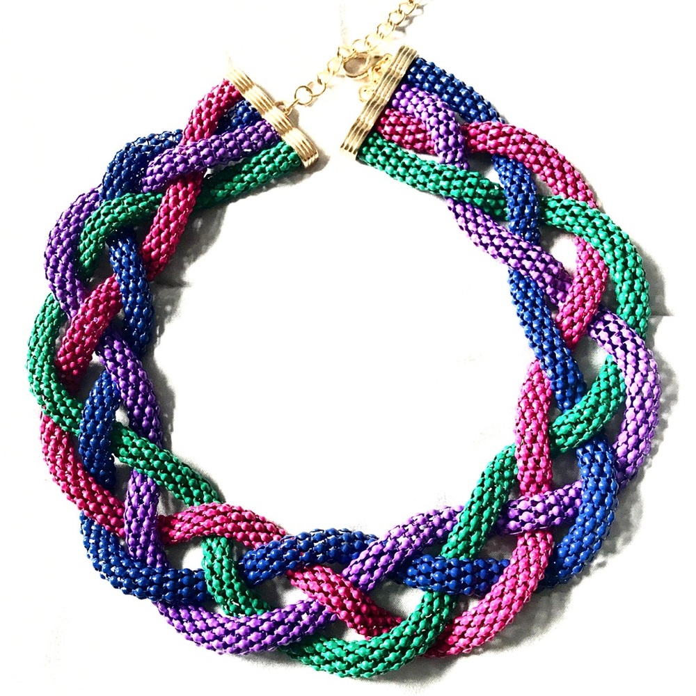 Multi-color Braided Style Necklace