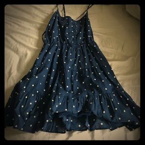 Blue polka dot American eagle babydoll dress