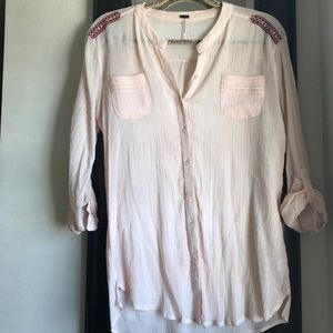 Light pink button up blouse