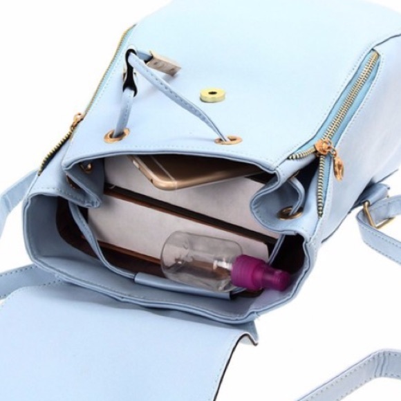 HP 9/8 LAST ONE blue Vegan Leather Mini backpack - Picture 2 of 6