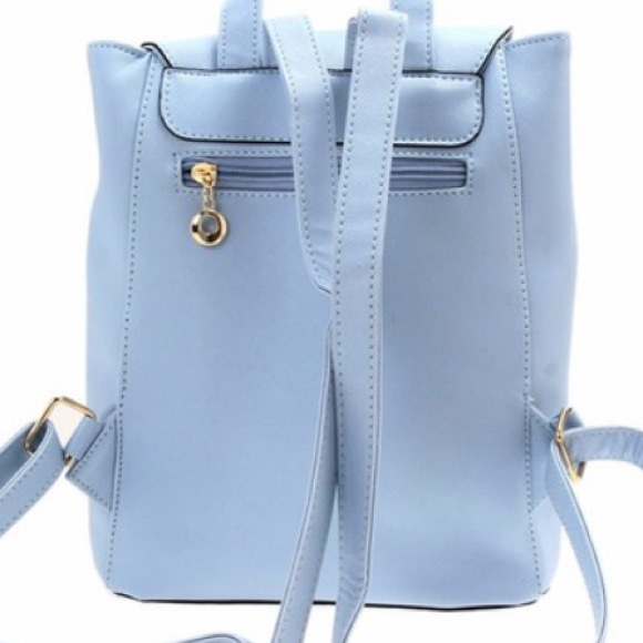 HP 9/8 LAST ONE blue Vegan Leather Mini backpack - Picture 4 of 6