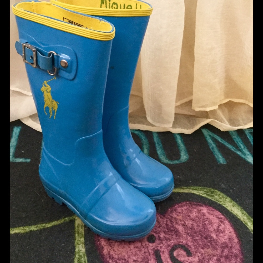 Polo Ralph Lauren Turquoise Unisex Tall Rainboot