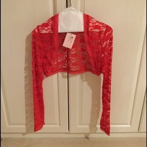 NWT lace shrug.