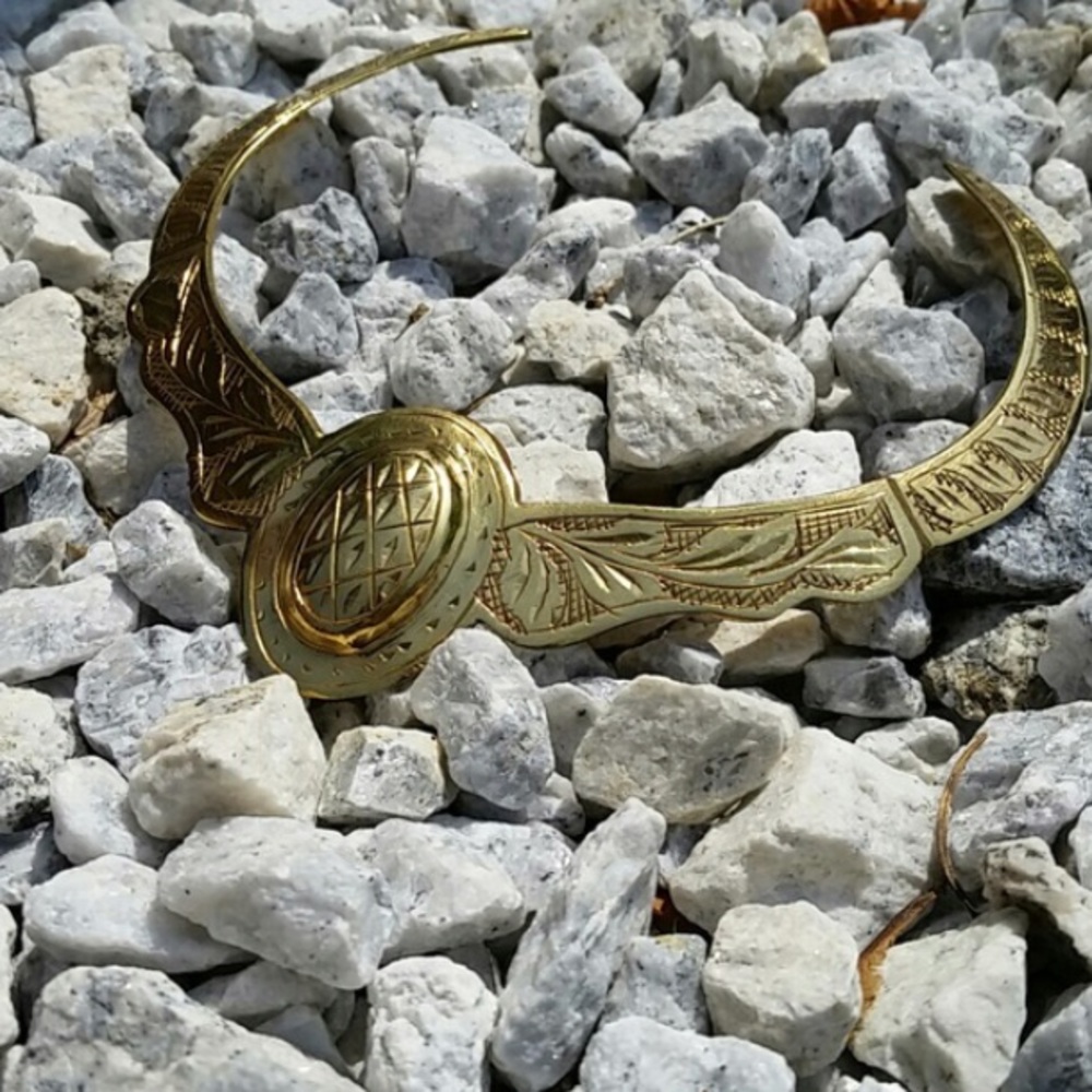 Tribal gold statement necklace
