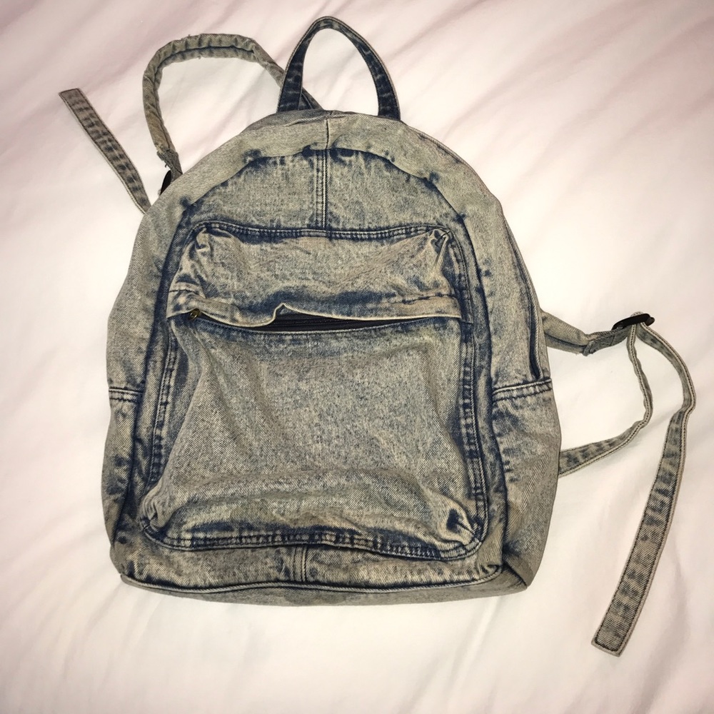 Acid Washed Denim Backpack