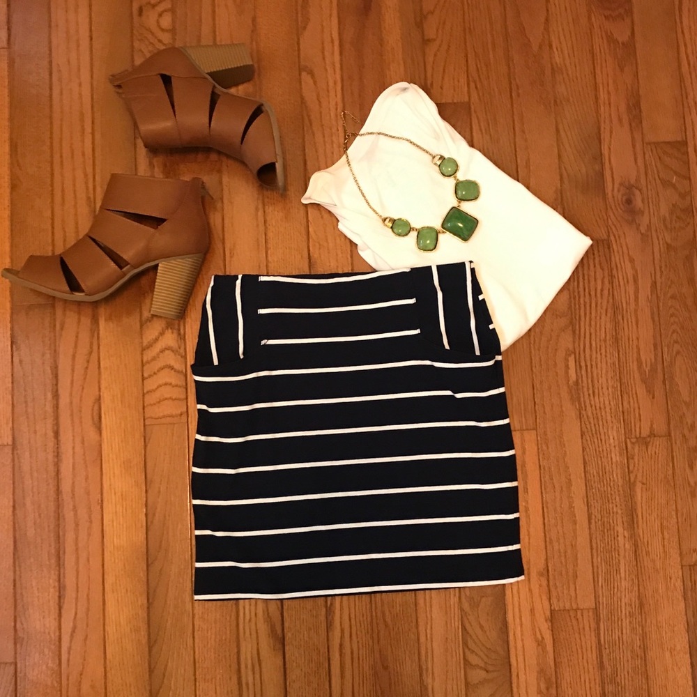 Stripped Cotton Skirt