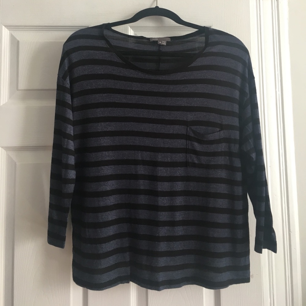 Vince striped 3/4 sleeve tee