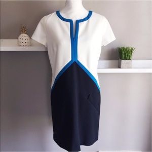 Shoshanna Colorblock V-Neck Sheath Dress