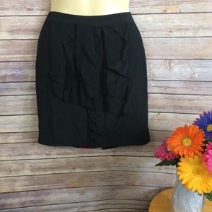 Anthropologie Odille Ruffle Mini Pencil Skirt