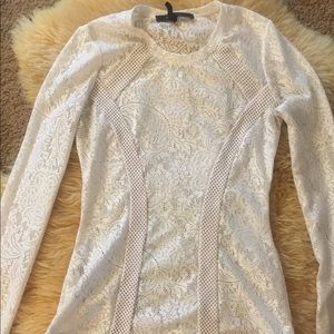 BCBGMAXAZRIA white lace top