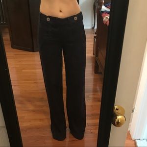 Anthropologie Elevenses Wide Leg Denim-Look Pant