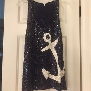 JCrew navy sequence tank