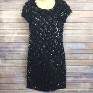 St. John Couture Feather HandBeaded Cocktail Dress