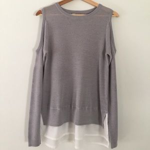 ASOS double layer, cold shoulder sweater