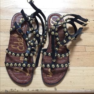 Sam Edelman Gladiator Gold-studded Sandal. Size 7