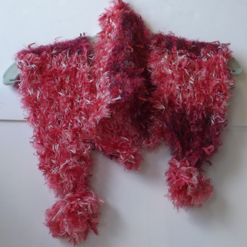 vintage knit boa scarf wrap muffler soft handmade