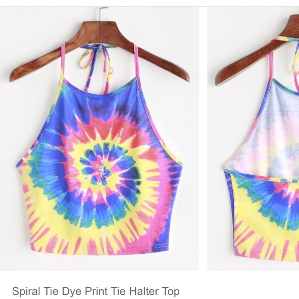 Tie Dye Print Halter Top