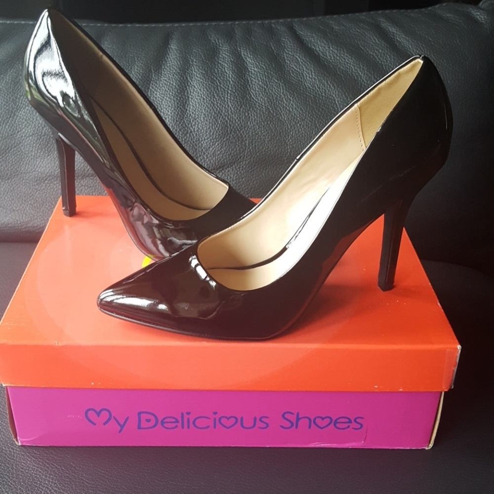 Black Patent Leather Stilettos 4 in