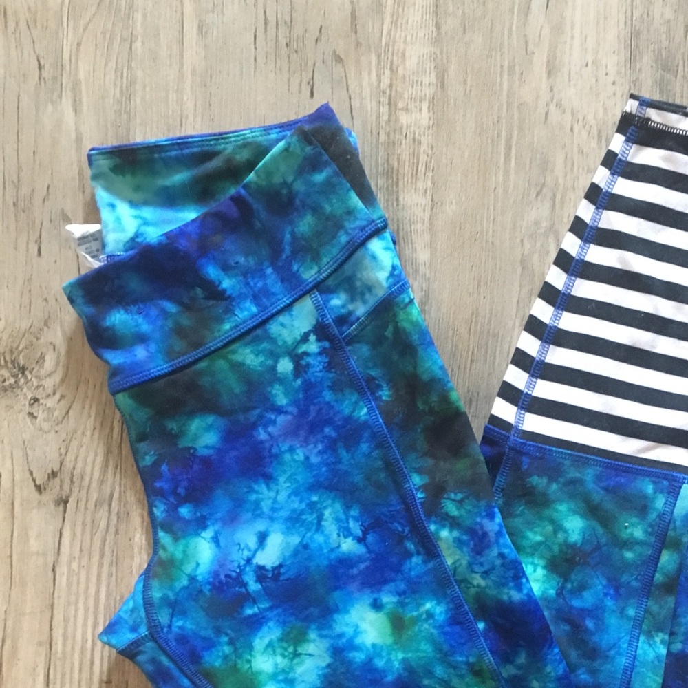C9 Mixed Print Workout Leggings | Tie Dye+Stripes