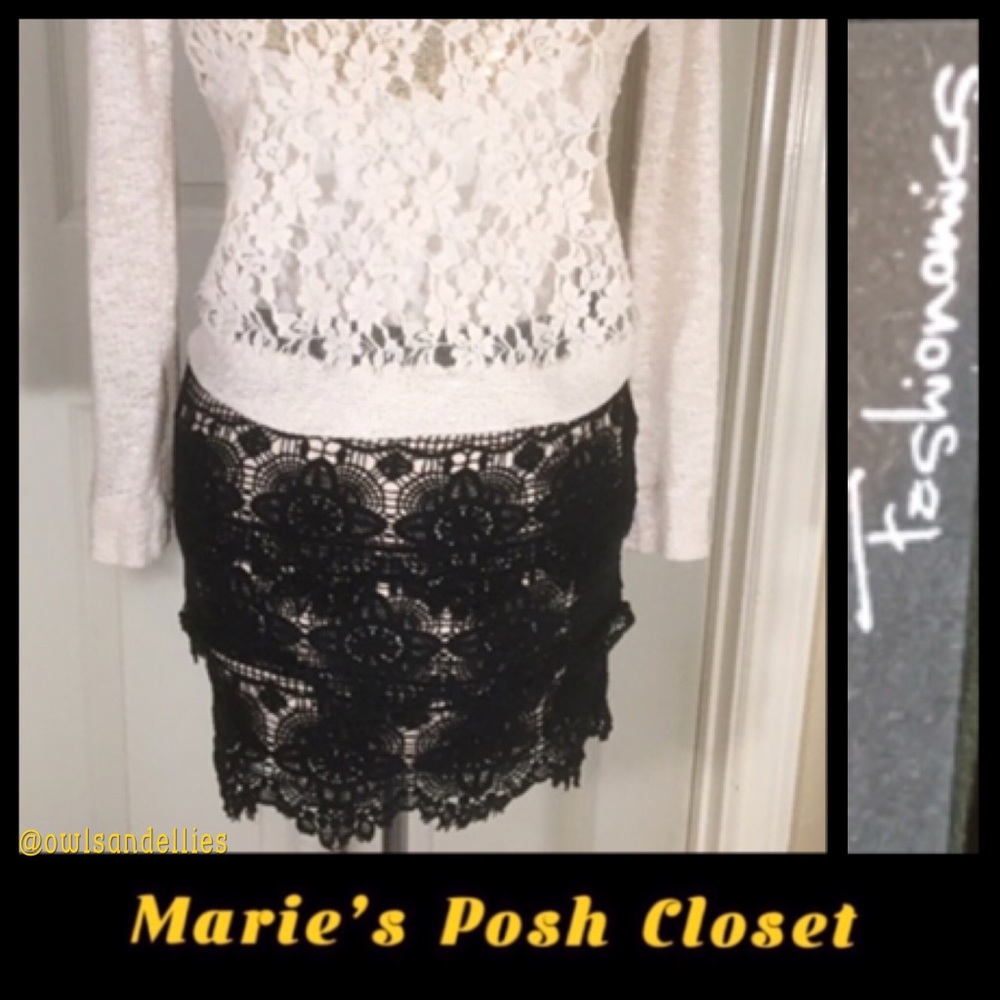 Black Lace Mini-Skirt