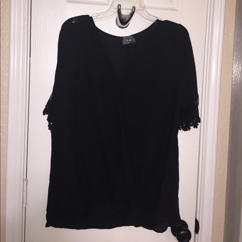 New wo tags size XL Black Sheer Top Shirt