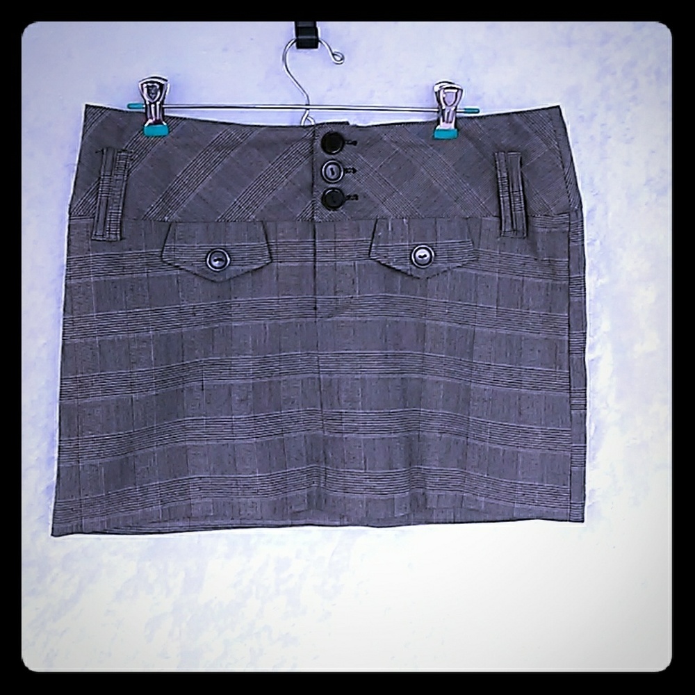 Plaid mini skirt.