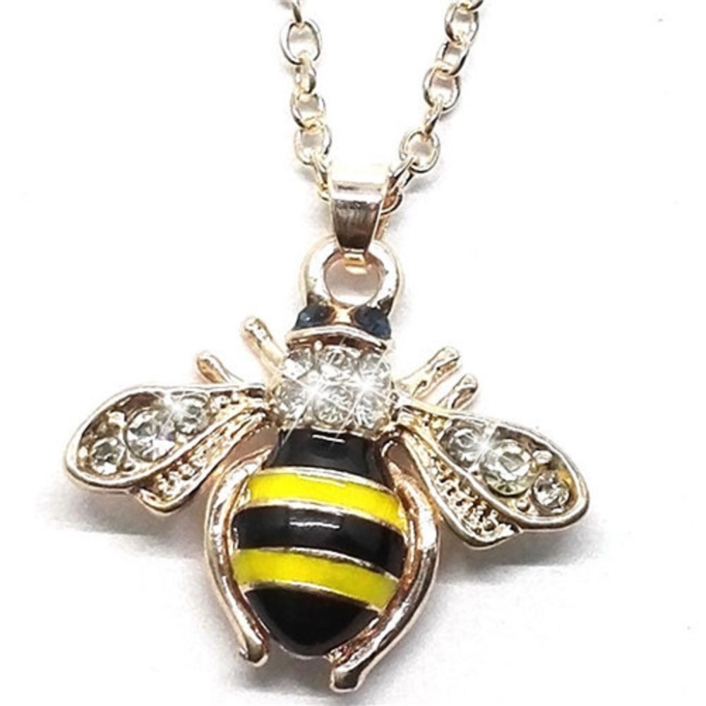 necklace bumble bee gold plated