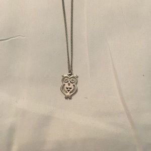 Silver owl necklace