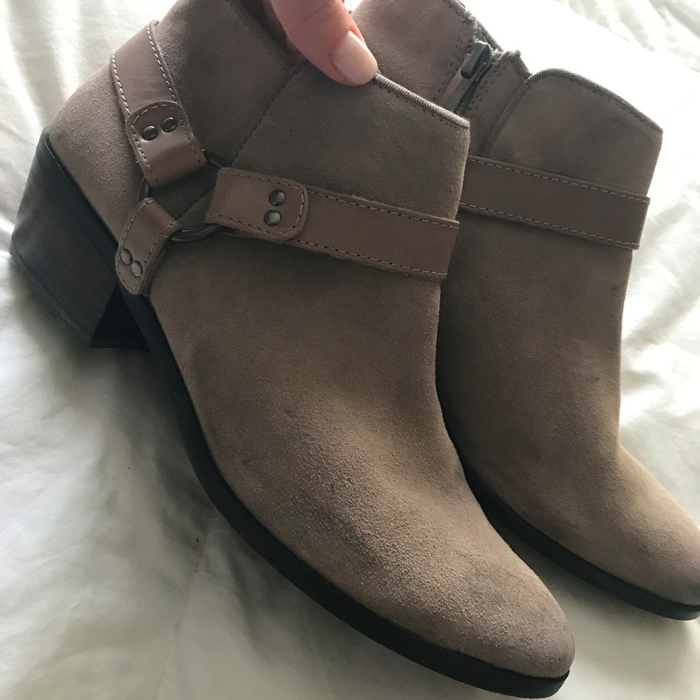 Sam Edelman Taupe Suede Ankle Booties