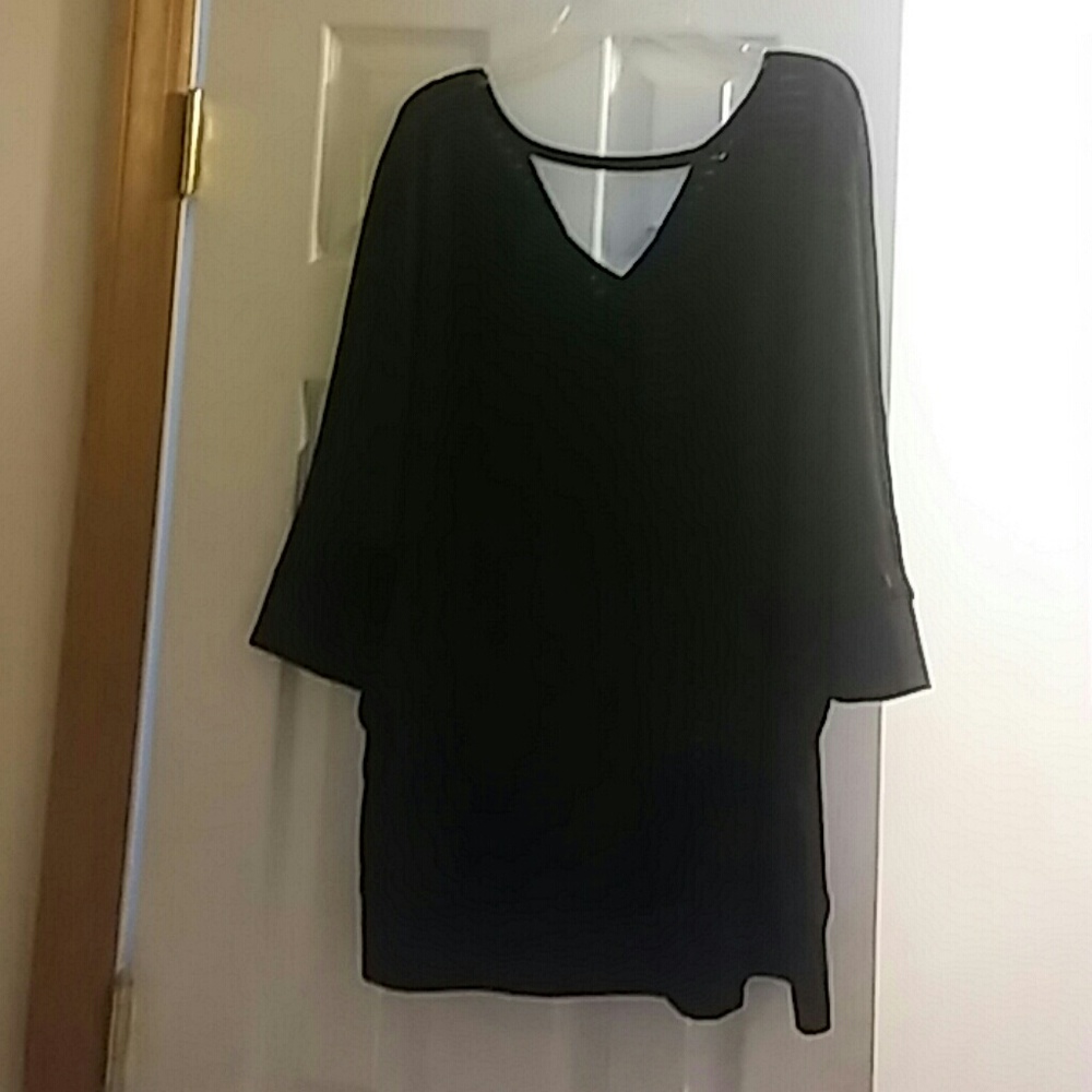 NWT Black see through stripped shirt from LB