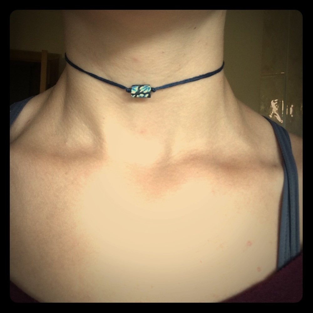 💍 Navy Blue choker/necklace/bracelet w/ charm 💍