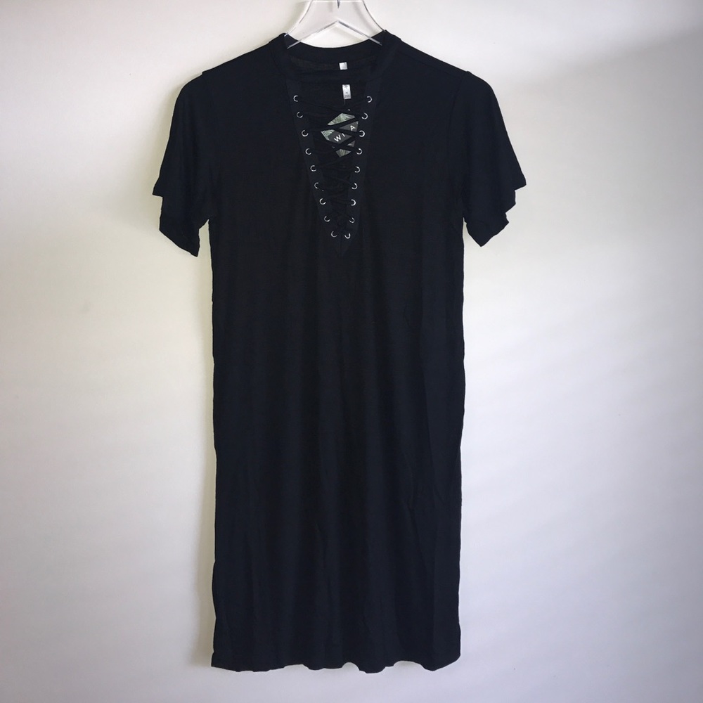 Host Pick 12/3/17 🎉 Lace Up Plunge V-Neck Dress - Picture 5 of 8