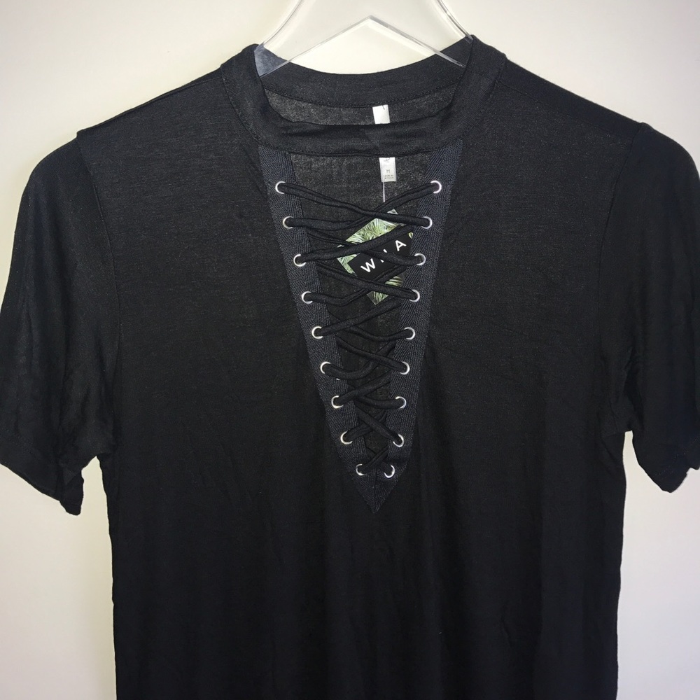 Host Pick 12/3/17 🎉 Lace Up Plunge V-Neck Dress - Picture 6 of 8