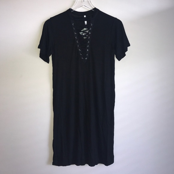 Host Pick 12/3/17 🎉 Lace Up Plunge V-Neck Dress - Picture 5 of 8