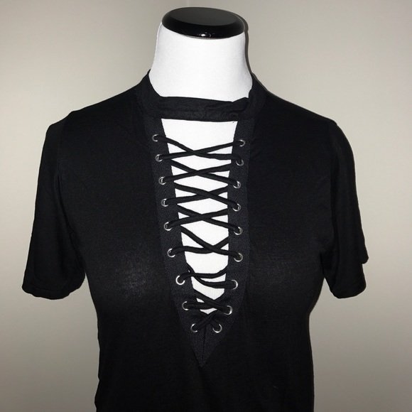 Host Pick 12/3/17 🎉 Lace Up Plunge V-Neck Dress - Picture 3 of 8